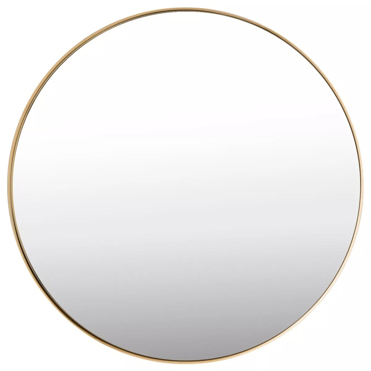 27.5" Modern Style Wall-Mounted Round Mirror Metal Bathroom Entryway Use Gold